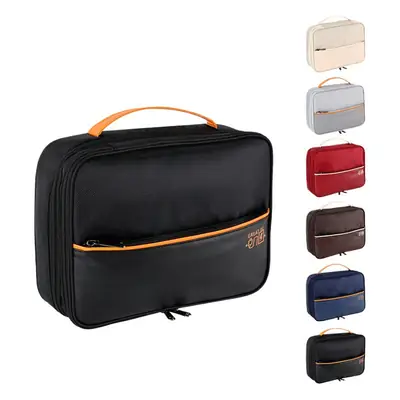 Three-Layer Digital Travel Bag Gray Orange 21x28cm