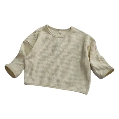 25 Spring Kids Waffle Cotton T-Shirt Bottom Set