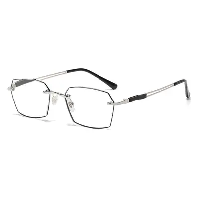 Men's Rimless Presbyopic Glasses Diamond Frame Anti-blue Anti-fatigue