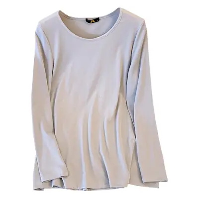 Women Slim Fit Round Neck Long Sleeve Top 2024 Spring
