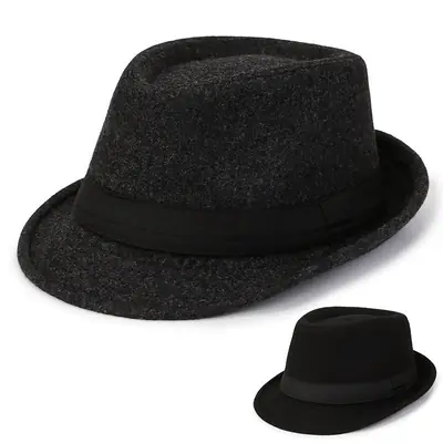 Black Woolen Men's Hat Winter Warm Wholesale