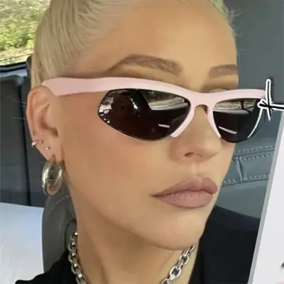 Half Frame Sports Sunglasses Personalized 2022 New European and American Internet Celebrity Candy Sunglasses Personalized ins Sunglasses