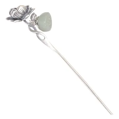Chinese S925 Silver Lotus Hairpin Hanfu Accessory