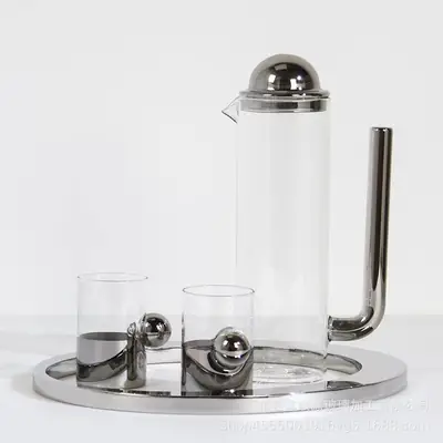 Silver Cold Kettle Glass Decanter for Home Office
