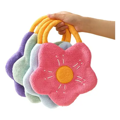 Red Floral Fleece Hand Towel for Kids