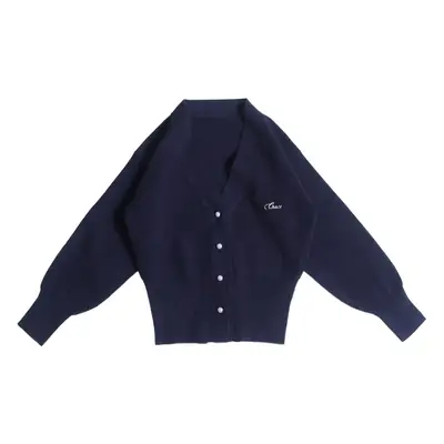 Women's Light Purple Knitted V-Neck Cardigan