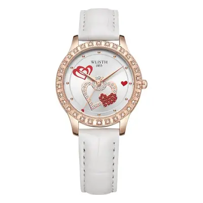 Voris Women's Heart Design Quartz Watch Red Leather Strap