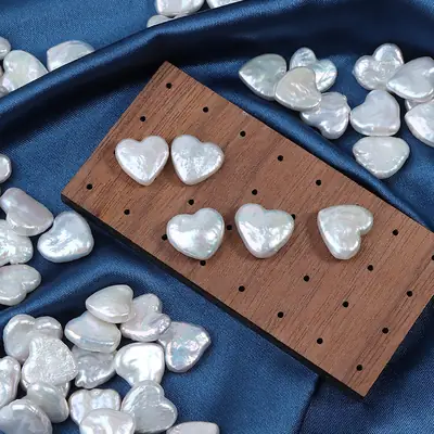 Heart Pendant Earrings Freshwater Pearl DIY Decor