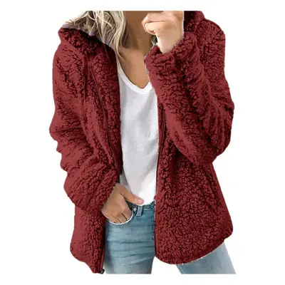 Purple Woolen Hooded Jacket for Women Autumn Winter