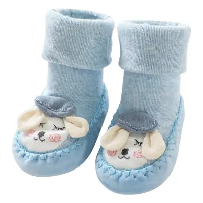 Blue Cartoon Silicone Toddler Socks for Kids