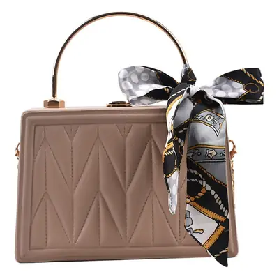 Pink Pleated Silk Scarf Bag with Chain Handle