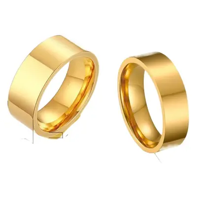 Titanium Steel Gold Ring with White Stone