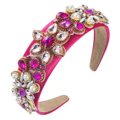 Korean Heavy Hoop with Rhinestone Baroque Design