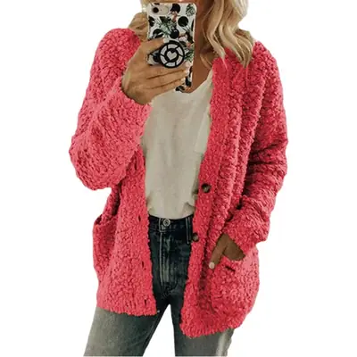 Lambswool Cardigan Pink Casual Wear