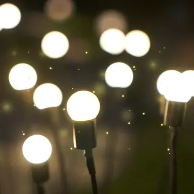 New Firefly LED Solar Ground Plug Garden Lamp String Outdoor Waterproof String Lamp Lawn Lamp Garden Decorative Lamp