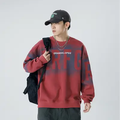 Kun Haipeng Printed Sweatshirt Black Blue Graphic Men