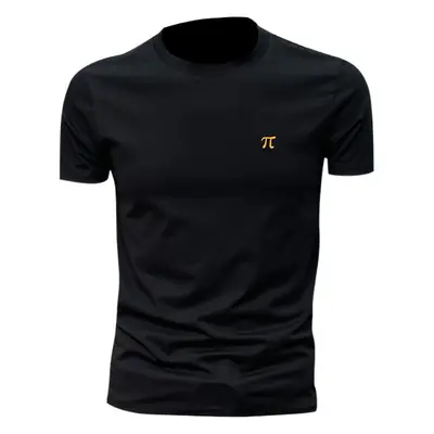 Men Black Slim Fit T-Shirt 2024 Summer Casual