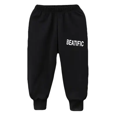 Girls Grey Letter Print Sweatpants Spring Autumn