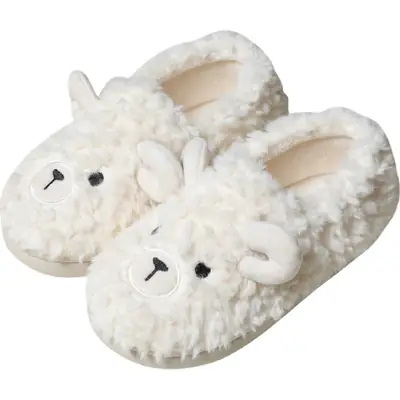 Cute Heart Slippers Women Winter Cotton Non-Slip