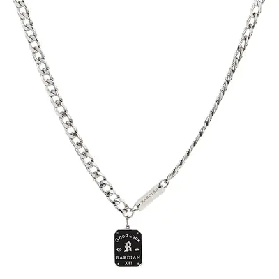 Trending Women's Black Square Brand Necklace with Titanium Chain