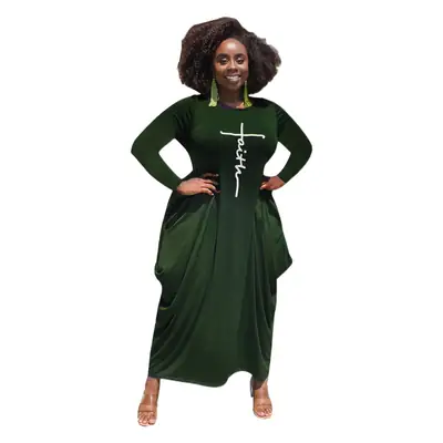 Women's Pink Knitted Crewneck Skirt Dress Plus Size