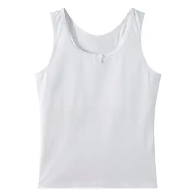 Girls' White I-Back Vest No Steel Rings Development Base