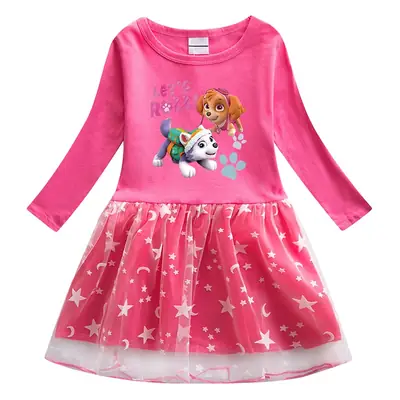 Girls' Purple Unicorn Long Sleeve Dress 2022