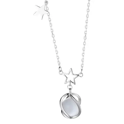 Star opal necklace female S925 sterling silver necklace female niche design sense high clavicle chain 2022 New