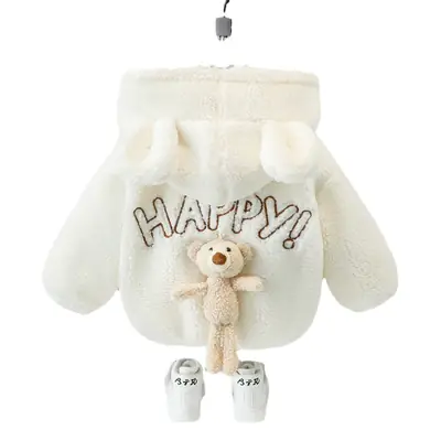 Pink One & a Half Year Baby Winter Hooded Fleece Sweater