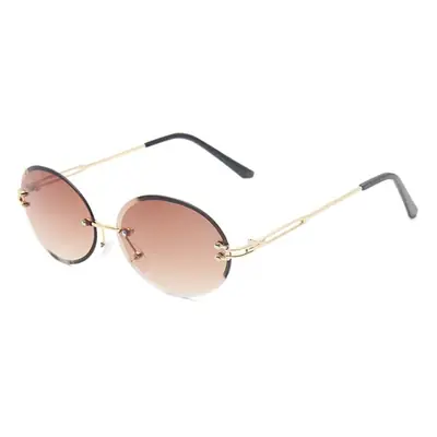 Women Gradient Sunglasses with Rimless Edge Cut