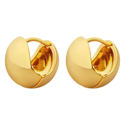 Glossy Copper C-Shape Earrings for Women