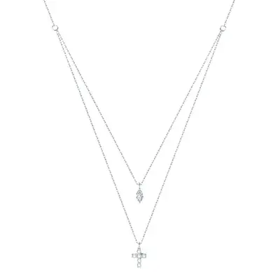 Gold Double Layer Zircon Necklace for Women