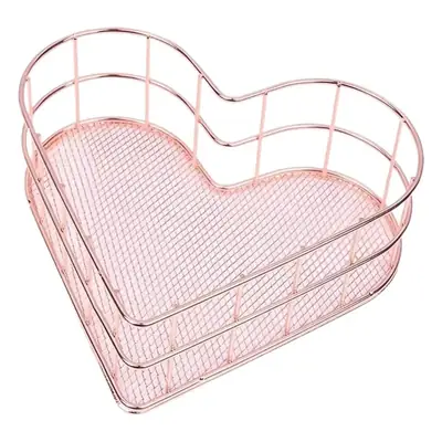Heart Shaped Wire Storage Basket Set of 2