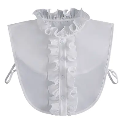 White Fake Collar with Ruffled Lace for Women