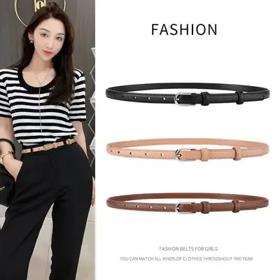New Women's Tan Belt with Silver Buckle