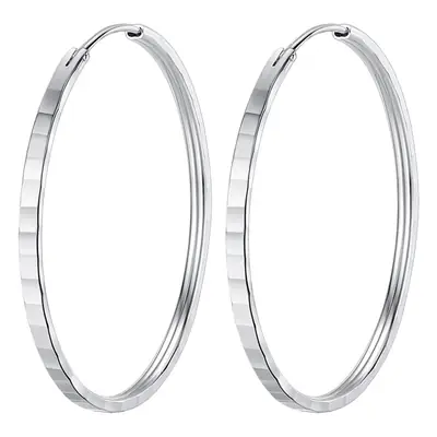 European American Flash Square Hollow Ring Earrings