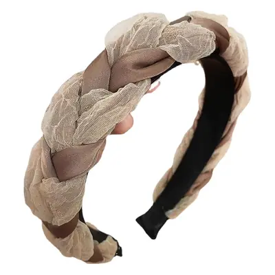 White Deer Style Organza Braid Headband for Women