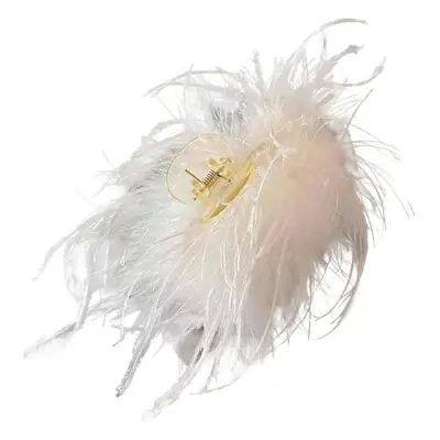 Ostrich Feather Hair Clip Autumn Winter Cyber Celebrity Wind Head