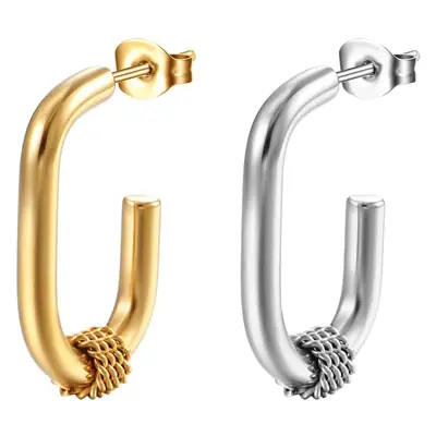 Stainless Steel Oval Earrings for Women