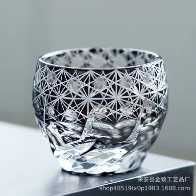 Japanese Edo Kiriko Crystal Glass Wine Glass Set 60ml Small