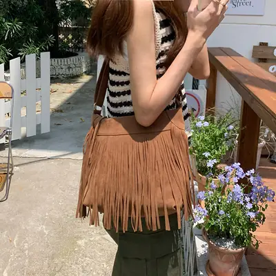 Retro Tassel Crossbody Bag for Women 2026 Summer