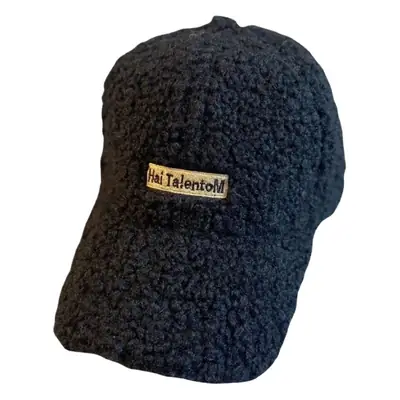 Lamb Wool Women's Winter Hat Thick Plush Letter Cap