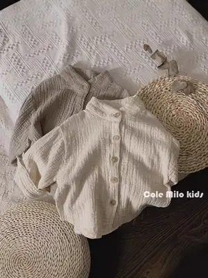 Mori Style Retro Collar Baby Cotton Shirt Korean Style