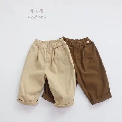 Spring Girls' Beige Cotton Shorts Casual Loose Fit