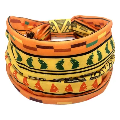 European American Women's African Print Hair Band Wide Edge Elastic Knot Sports Yoga Headband