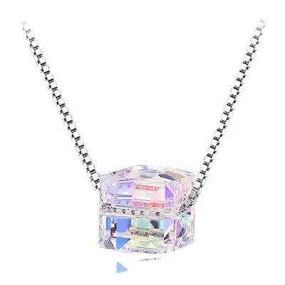 925 Silver Sugar Necklace Aurora Cube Clavicle Chain Transfer Rubik's Cube Chain Women's Silver Jewelry ins Niche Design Item