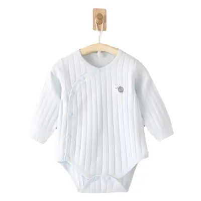 Baby Newborn Long Sleeve Triangle Romper White Cotton