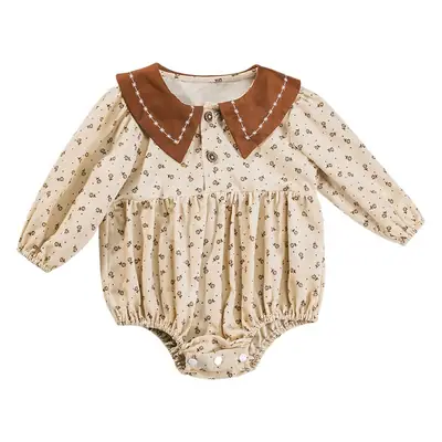 Baby Printed Long Sleeve Romper for Girls