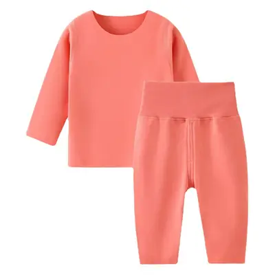 Baby Pink Velvet 2-Piece Warm Suit Autumn Winter