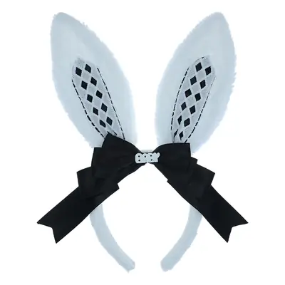 Alice Rabbit Soft White Ear Patch with Black Bow